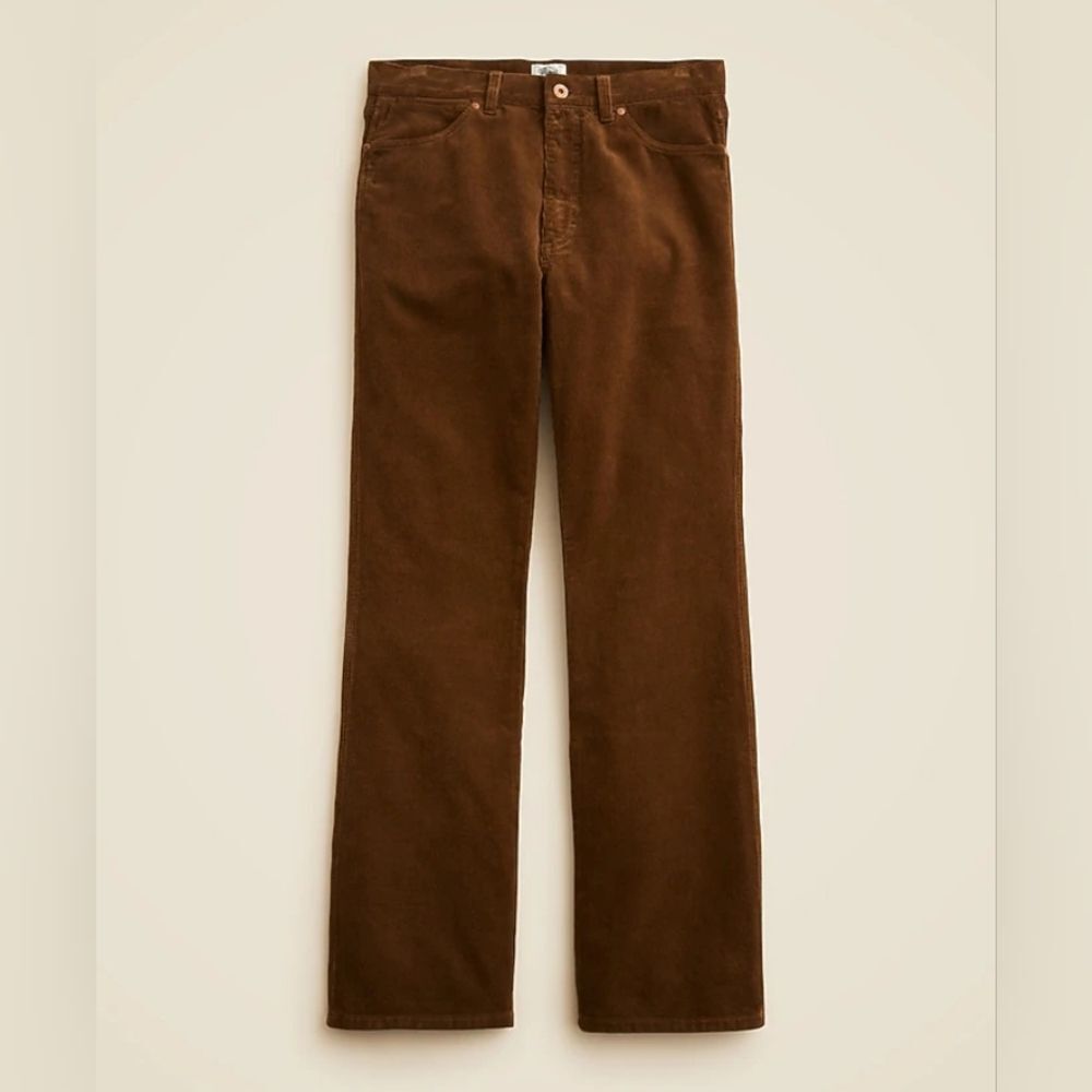 J.Crew Mens Slim Corduroy Pants W36 L30 Flex Slim Brown Minimalist Dark Academia